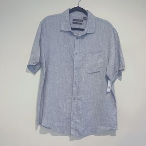 Linen Short Sleeve Sad Fifth Ave Button Up ( NWT)